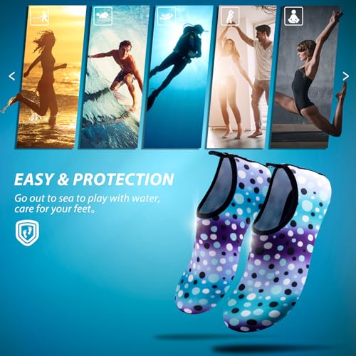 Image of SIMARI Water Shoes for Women Men Swim Aqua Socks Beach Pool Essentials Barefoot Surf River Boat Kayak Sea Yoga Sand Exercise Sport Accessories Breathable Quick-Dry Adult Youth Kid Size SWS001