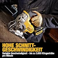 Dewalt 18 Volt Akku-Stichsäge DCS331N (vibrationsarmer Hochleistungsmotor, elektronische Hubzahlregulierung, Hublänge: 26 mm, beidseitige Neigungseinstellung: 45°, Lieferung ohne Akku und Ladegrät) – Ansicht 4