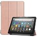 Produktbild HoYiXi Hülle für All-New Fire HD 8 Plus 2020 / Fire HD 8 2020 Slim Leder Tri-Fold Smart Abdeckung mit der Stand Funktion Tablet Schutzhülle für Amazon Fire HD 8 Plus/Fire HD 8 2020 - Rose Gold