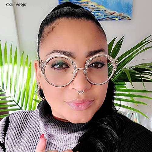 Vooglam Voogueme Gold Round Blue Light Glasses For Women Men Anti Uv Eyestrain Eyewear Norene #TOP2