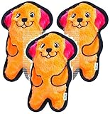Outward Hound 3 Pack of Invincibles Minis Stuffingless Durable Tough Plush Dog Squeaky Toy, 1 Squeaker, Dog