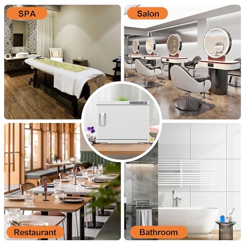 Towel Warmer, 23L Towel Warmer Cabinet Can Hold 12 Wet Facial Towels,Hot Towel Warmer Use for Spa, Hair Beauty, Salon - White