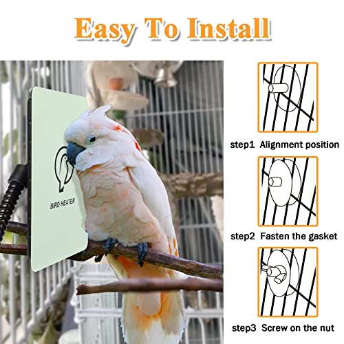 image for Kokopro Bird Heater for Cage - Snuggle Up Bird Warmer for Exotic Pet B