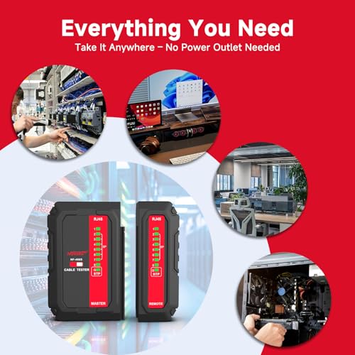 Image of NOYAFA Network Cable Tester - with POE Wire Checker, Automatic Network Tester for RJ45 RJ11 RJ12 CAT5 CAT6 CAT7 UTP Cables, for Home Office Network Maintenance, NF466