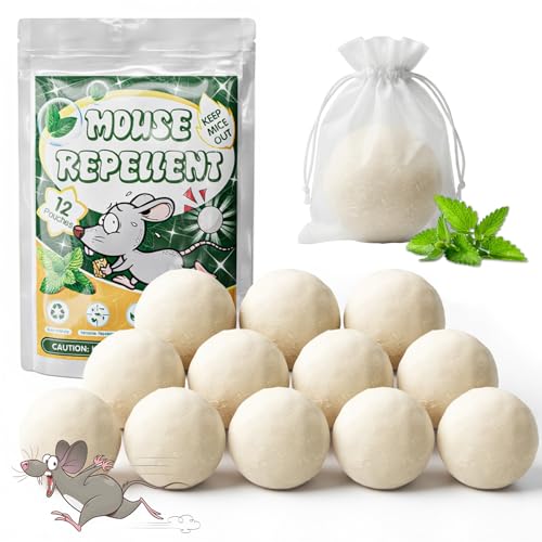 Rodent Mouse Repellent 12 Pcs, Peppermint Oil Rat & Mice
