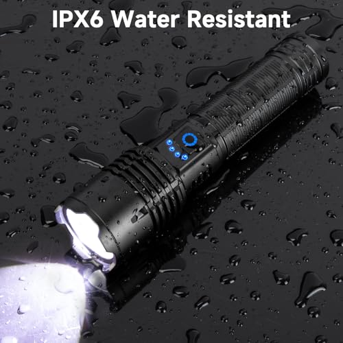 Image of Flashlight Rechargeable 4 Pack, LED Flashlights High Lumens, 99,000 Lumen Super Bright FlashLights, 5 Modes Adjustable Powerful Handheld Flash Light for Home, Outdoor, Waterproof