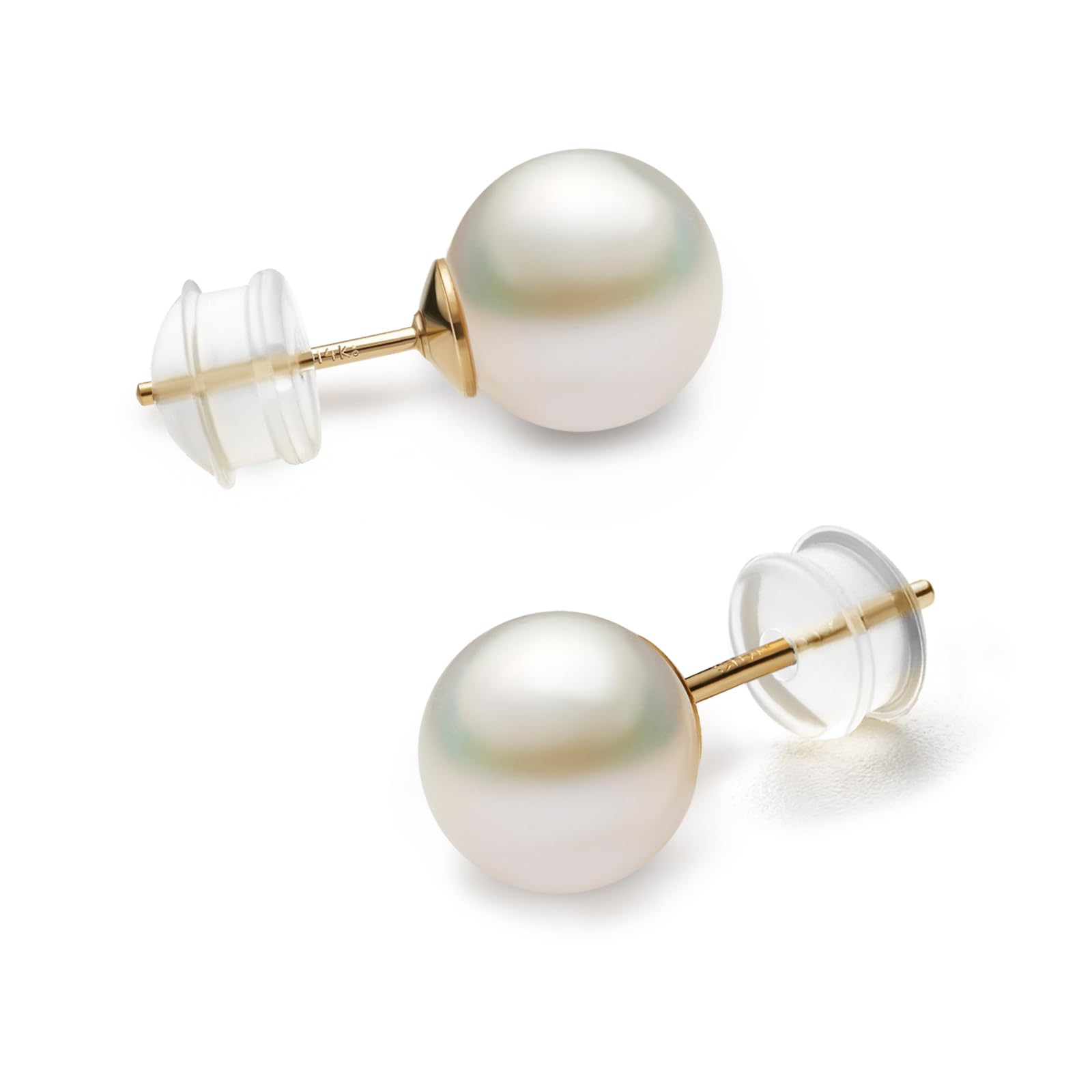 NORBU S925 AAAA Round Freshwater Stud Pearl Earrings for Women Timeless Elegant Gifts for Her Mom Wife Mothers