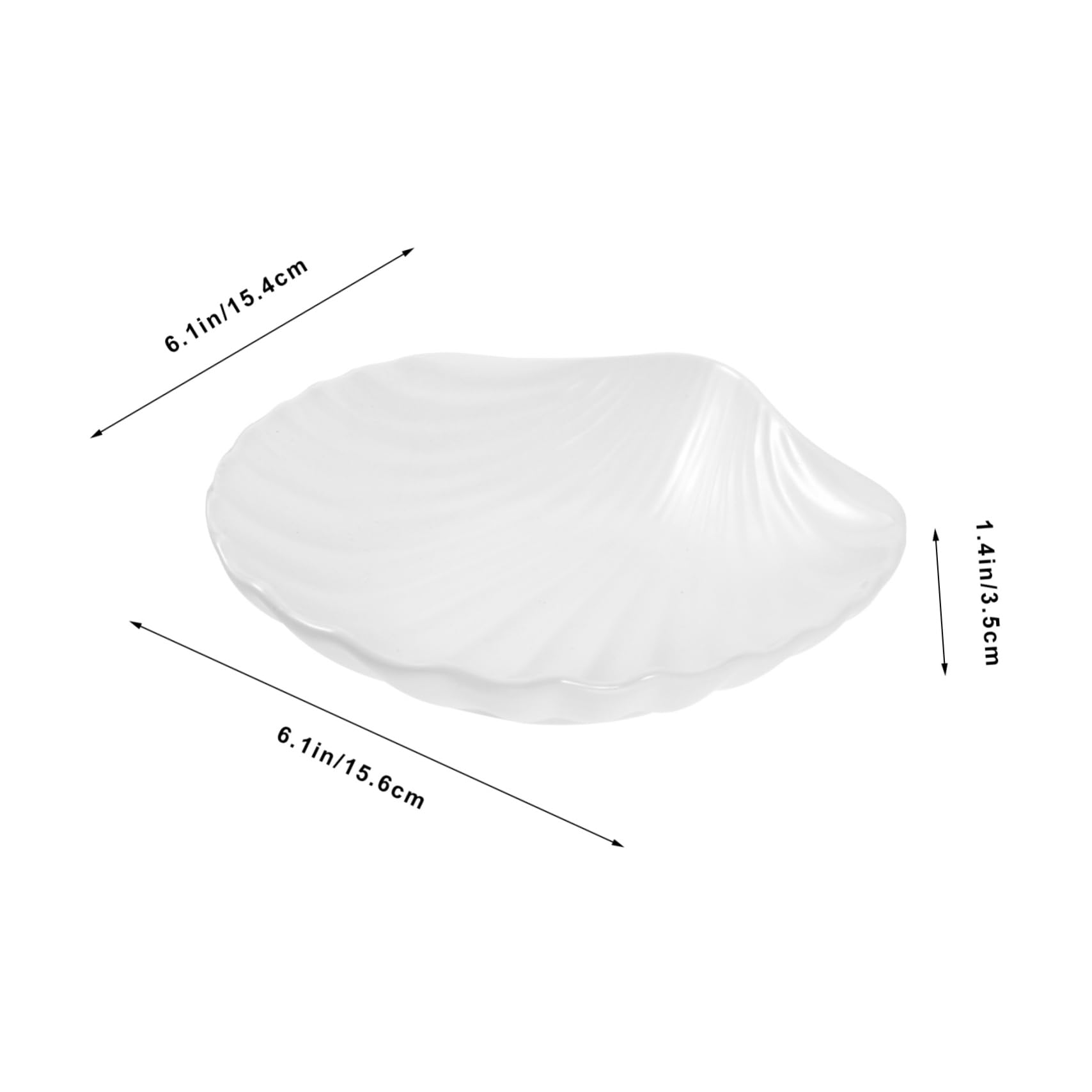 BRIGHTFUFU Ceramic Seashell Dessert Plate Decorative Food Dish for Appetizers Salads and Fruits Sturdy Kitchen Supply for Events Parties and Daily Use Delicate Design for Stylish Serving