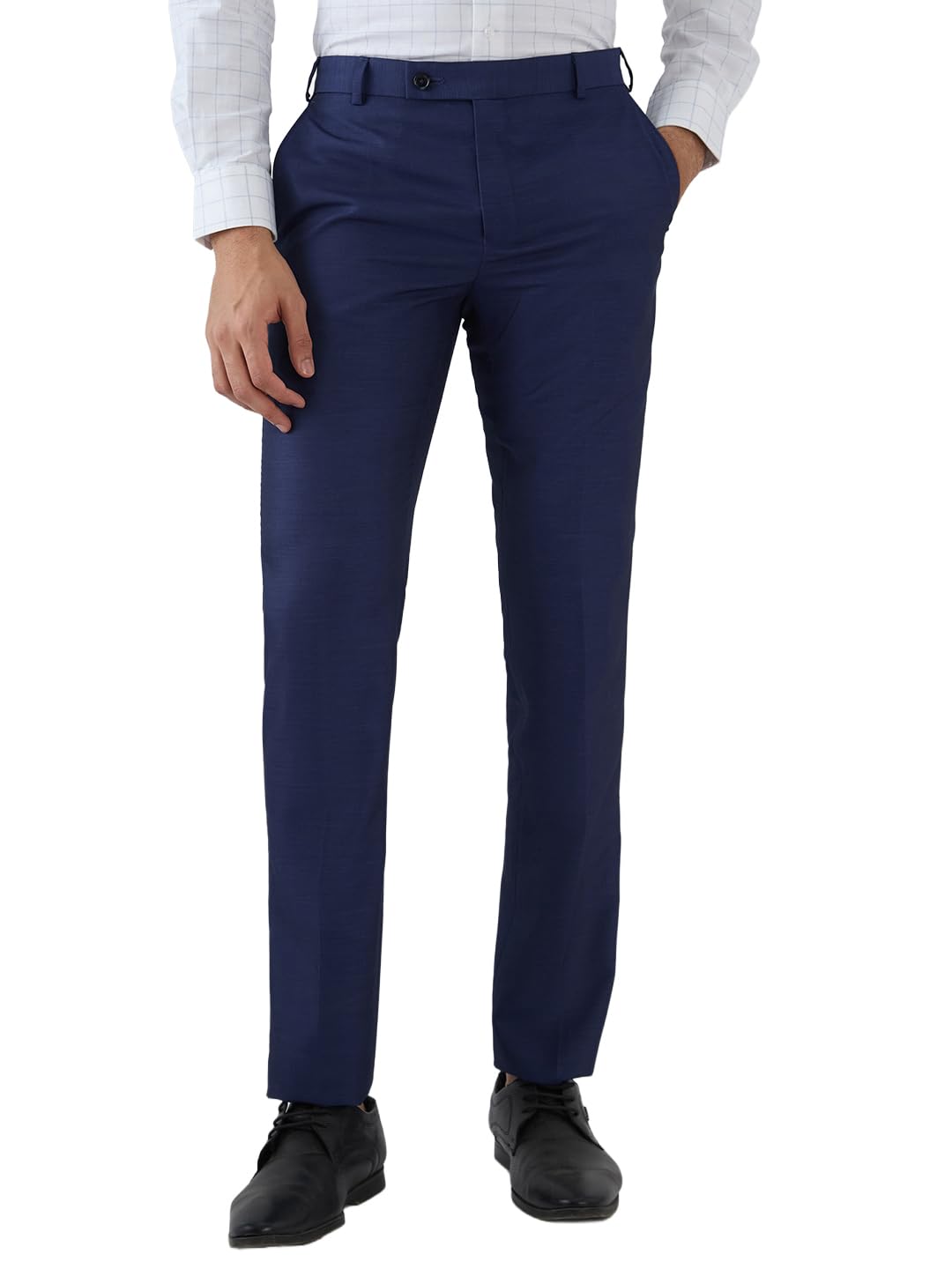 raymond Men Slim Fit Structure Pattern Poly Viscose Blend Flat Front Formal Trouser-picture-31