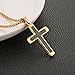 HZMAN Cross Necklace for Men Women High Polished Stainless Steel Cross Pendant Christian Faith Jewelry Gift (Gold)