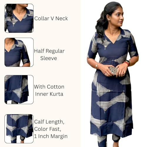 Image of Sun Fashion And Lifestyle Kurta Sets for Woman | Kurti Set | Women's 2 Piece Kurta Pant Set | Rayon Kurta Woman | Elegant Suit for Women | Pant (KP53 Blue)
