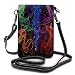 Produktbild Clothes socks Cell Phone Purse Colorful Phoenix Phone Wallet 3D Printed Vivid Card Holder Tiny Bag Durable PU Leather Passport Purse Wallet With Strap For Outdoor Travel
