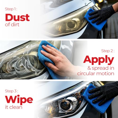 Image of Kelvinn Headlight Restorer 100g,Removes Yellowing, Fades & Scratches, Restores Clarity & Shine for Car and Bike Headlights, Improves Night Visibility (Pack of 5)