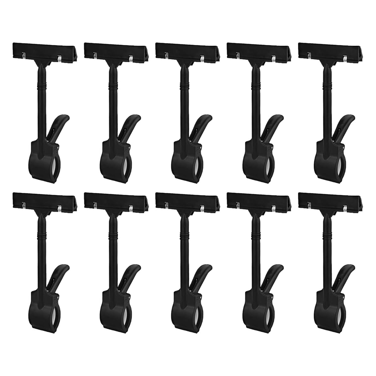 Muiltvoe Fahibin 10 Pcs Rotatable Plastic Sign Clip, Adjustable Merchandise Display Holder for Price Tags, Advertising, Notes & More