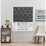 Exclusive Home Curtains Prague Trellis Blackout Roman Shade, 27x64, Grey