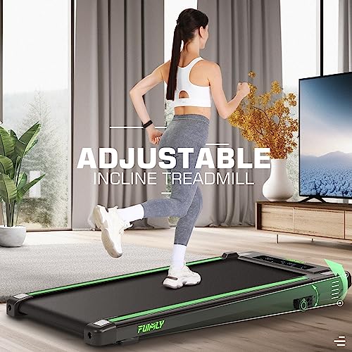 Image of FUNMILY Walking Pad with Incline 8%, 3.5HP Under Desk Treadmills for Home Office Apartment Dorm, 400lbs Capacity, LED Display, Portable Compact Space-Saving Design, Quiet Walking Pad Treadmill