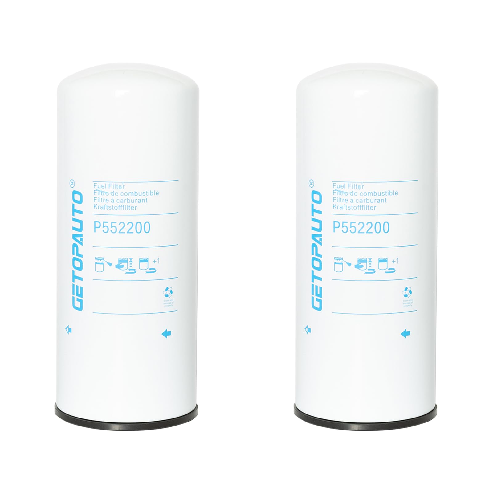 GETOPAUTO P552200 Fuel Filter Compatible with Cummins ISX Engine Freightliner International PACCAR Truck Replace FF2200 4088272 4920586(set of 2)