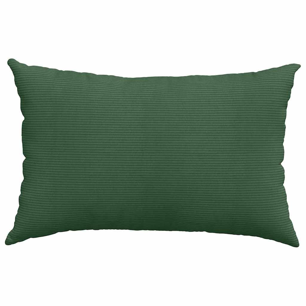 2er Set Sofakissen Dunkelgrün 60x40 cm Cordstoff Kissen