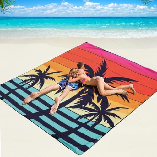 WIWIGO Beach Blanket Mat Waterproof Sandproof for 2-8 Adults Quick Drying