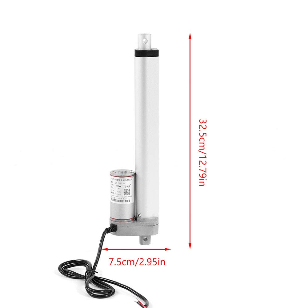 Jiawu Siłownik Liniowy 12 V, Siła Nacisku 750 N, Skok 150–700 Mm, Wspornik Podnośnika Silnika Elektrycznego, Wodoodporny Siłownik Liniowy o Dużej Wytrzymałości z metalową obudową, do zastosowań w
