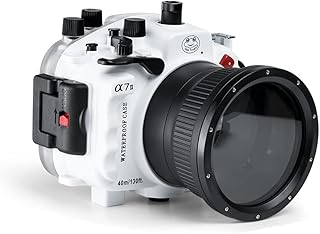 Seafrogs Waterproof housing for Sony A7II/A7RII/A7SII with 28-70mm f3.5-5.6 OSS Lens,Camera Housing Diving to 40M/130FT,Inbuilt Leak Detection Sensor (White)