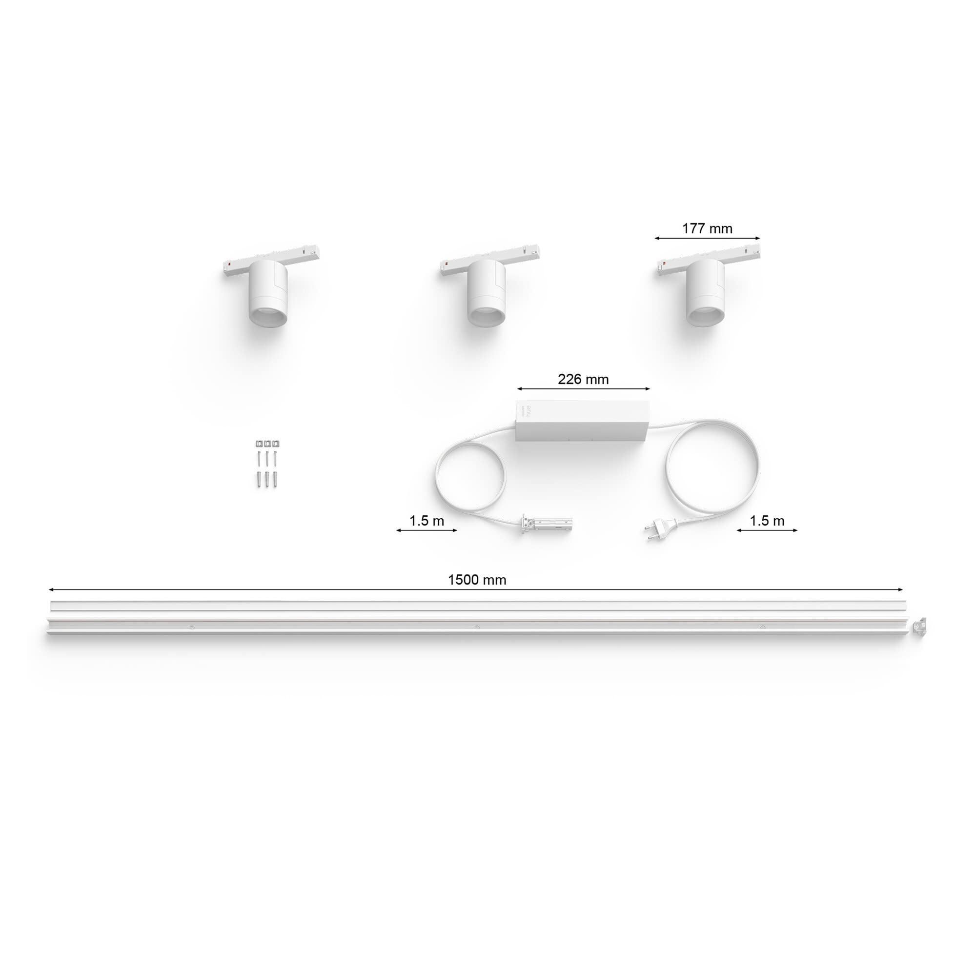 Philips Hue Zestaw bazowy Perfio (ścienny) + 3x Reflektor Perifo (biały)