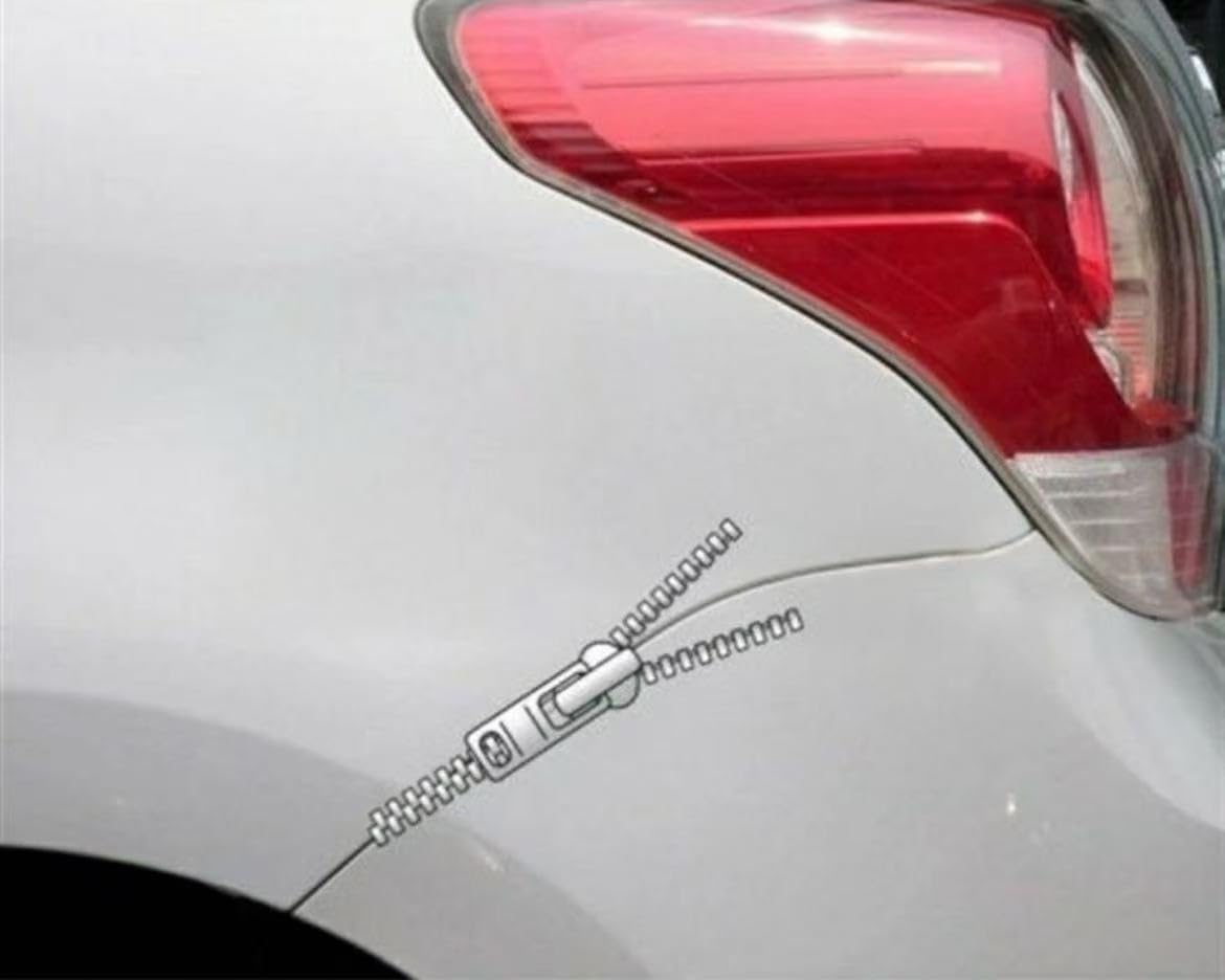 Decorative Zipper Decal Stickers, 2-Pack,Vinyl Material, Suitable for Decorating car Bodies, Windows, Rear Windshield, Bumpers, Walls, laptops, and suitcases#LAL-01