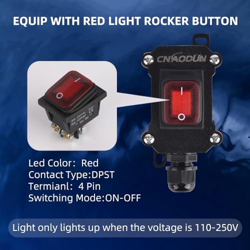 Snapklik.com : CNAODUN Waterproof Inline Cord Switch 35A-125V,30A-250V ...