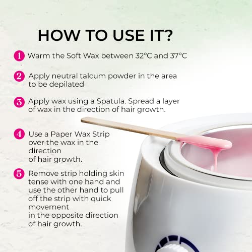 Natural Wax Depilatory Soft Wax - Professional Use - 100% Organic - Moisturizer - Gentle And Smoothing Soft Wax - Ideal For Sensitive Skin Warm Wax Hair Removal (14 Oz) #TOP4