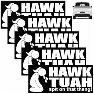Hawk Tush Spit on That Thing Stickers,Waterproof Laptop Stickers,2024 Parody Stickers,Self-Adhesive Parody Stickers Window Waterproof Car Stickers 5PCS