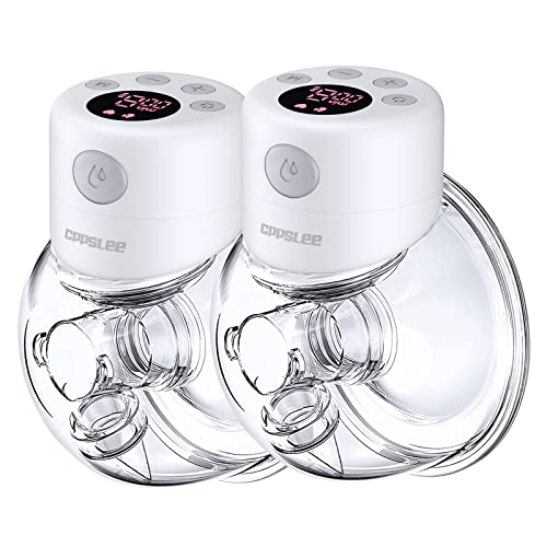 Image of Breast Pump, Wearable Breast Pump, S12 Hands Free Breast Pump, Electric Portable Breast Pump with 2 Mode & 9 Levels, Wireless Breast Pump Hand Free, LCD Display, 24mm Flange, 2 Pack