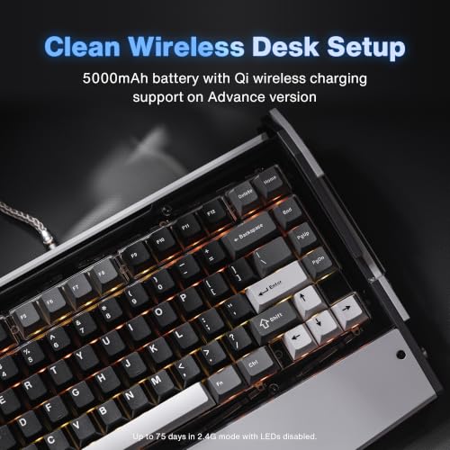 Image of Black Diamond 75 V2 Wireless Mechanical Gaming Keyboard 75% Keyboard White