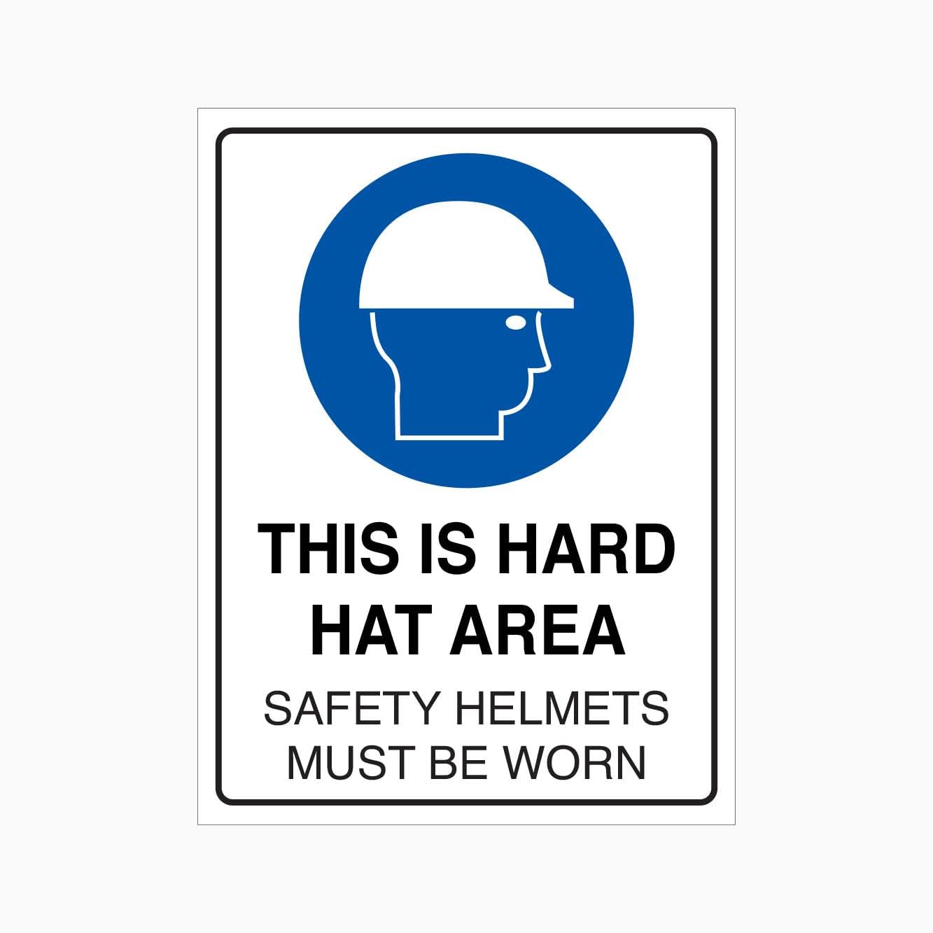 THIS IS A HARD HAT AREA SAFETY HELMETS MUST BE WORN Sign Workplace Metal Tin Sign 8 x 12 inch for Industrial & Commercial Series