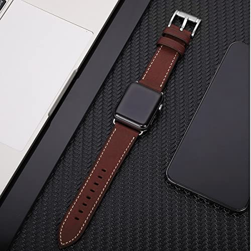Image of HUAFIY Compatible for Apple Watch Bands 42mm 44mm45mm46mm 49mm 38mm 40mm41mm, Genuine Leather Band Strap for iWatch Series 11 /10 /9 /8,7,6,5,4,3,2,1, Ultra3 2 1