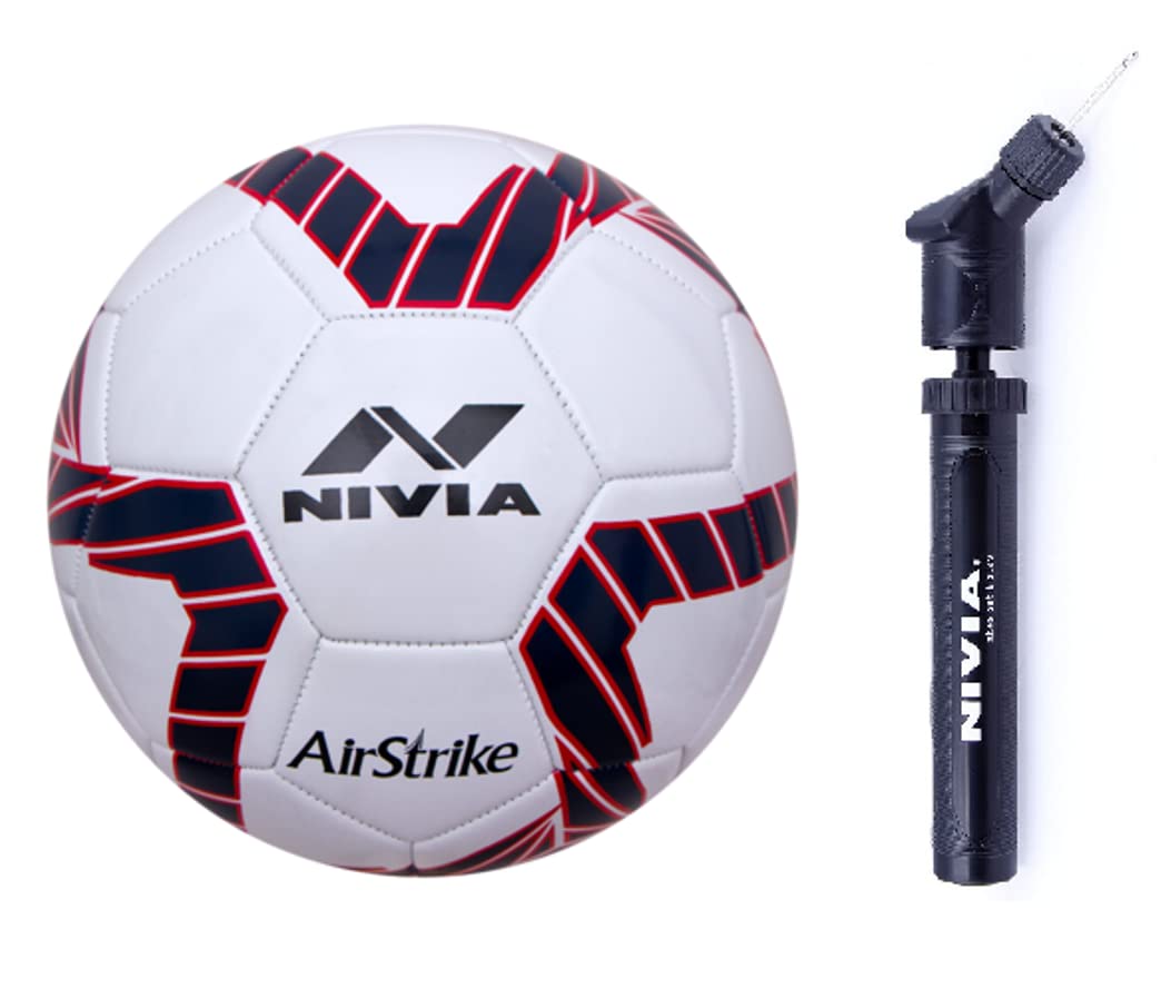 Combo Football FB-80080, NIVIA Airstrike Size-5 + BP-213 NIVIA Ball Pump Double Action (FB-80080, NIVIA Airstrike Size-5 (White)) (B0B5X2WRG4) Amazon Price History, Amazon Price Tracker