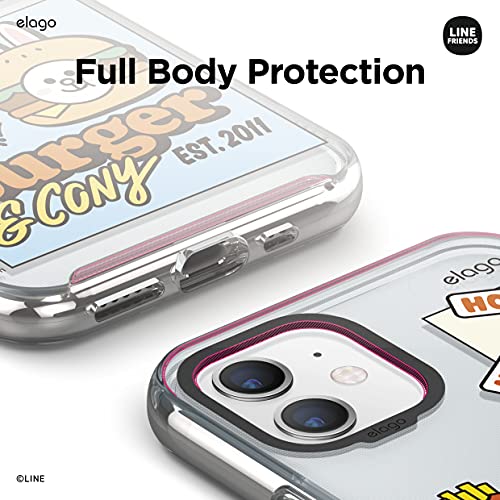 Elago L Line Friends Burger Time Hybrid Case Compatible With Iphone 11 6.1 Inch, Durable Full Body Protection, Raised Lip (Screen & Camera Protection) [Official Merchandise] (Cony) #TOP3