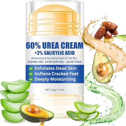 Urea Cream 60 Percent for Feet & Dry Cracked Skin -Ultimate Cracked Heel Repair Cream with 2% Salicylic Acid- Urea Foot Cream for Cracked Heels and Dry Skin - Foot Moisturiser - Skin Care Hands & Feet