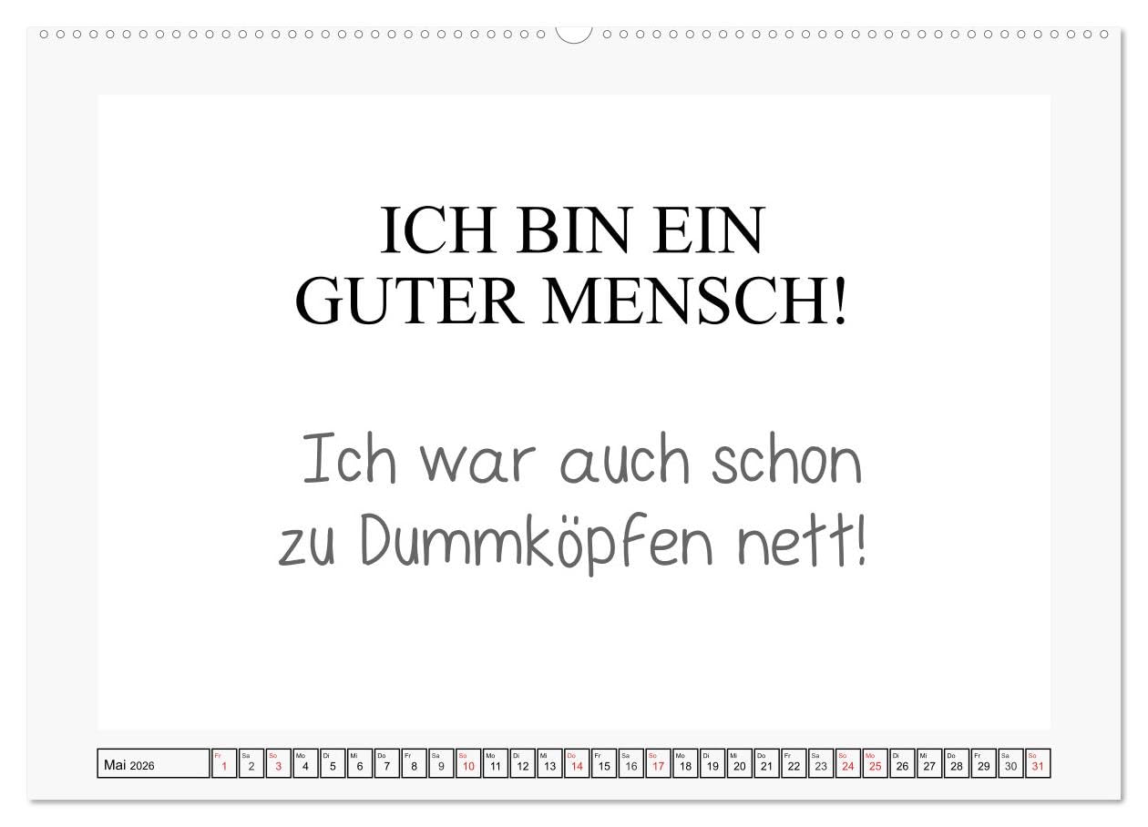 Typo-Kalender für das Büro. Sarkasmus und fiese Sprüche (Wandkalender 2026 DIN A2 quer), CALVENDO Monatskalender: Trendiger Sprüchekalender für den Arbeitsplatz (CALVENDO Spass)