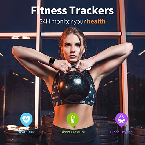 Smart Watch With Text And Call For Women Men, 1.7 "Full Touchscreen Smartwatch With Heart Rate Monitor, Blood Pressure Tracking, Ip68 Waterproof Fitness Tracker Compatible With Iphone & Android Phones #TOP2