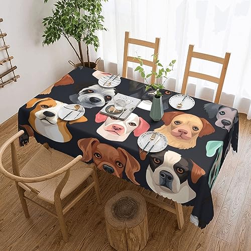 Nappe rectangulaire 137 x 183 cm décorative lavable motif de chiens