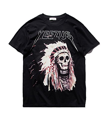 KAFOOLIN Men's T-Shirt of Indian Rap Music Indian Skeleton Kanye west Yeezus