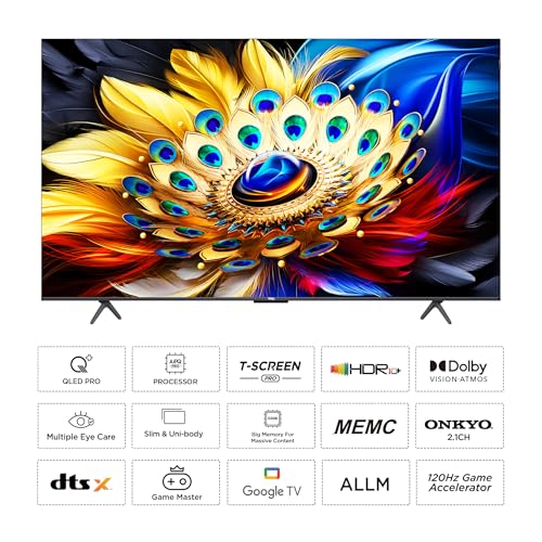 Image of TCL 189 cm (75 inches) 4K Ultra HD Smart QLED Google TV 75C655 (Black)