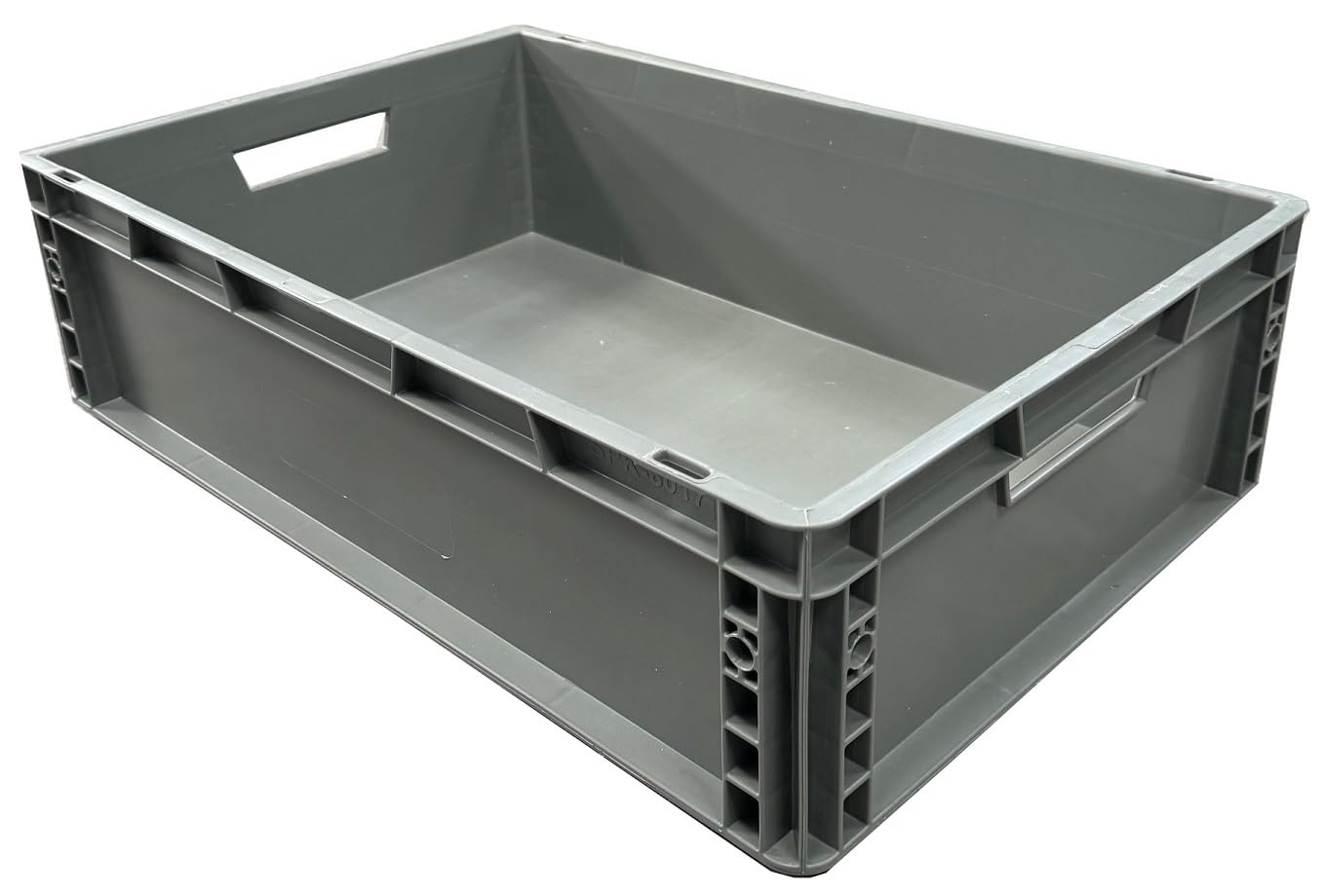 Solent Plastics Grey 30 Litre 60 X 40Cm Recycled Euro Plastic Stacking Container