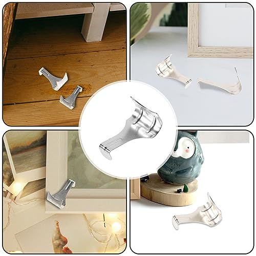 Image of jojofuny 10pcs Metal Photo Hooks for Hanging Pictures Artwork and Frames and Easy to Install for Home and Office Use Excellent Bearing Capacity