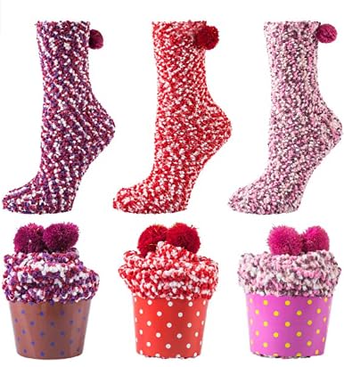 Kotashion Donna Inverno Calze Calzini Regalo Natalizi Ragazza Cupcake Calzini Termici Divertenti AccessoriRegali di compleanno di San Valentino e Festa della Mamma in vari colori Calze
