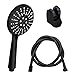 Handheld shower head, with hose, multi-mode spray, black. Suitable for families, hotels, apartments, bathing, hair washing, adult and children's cleaning tools.