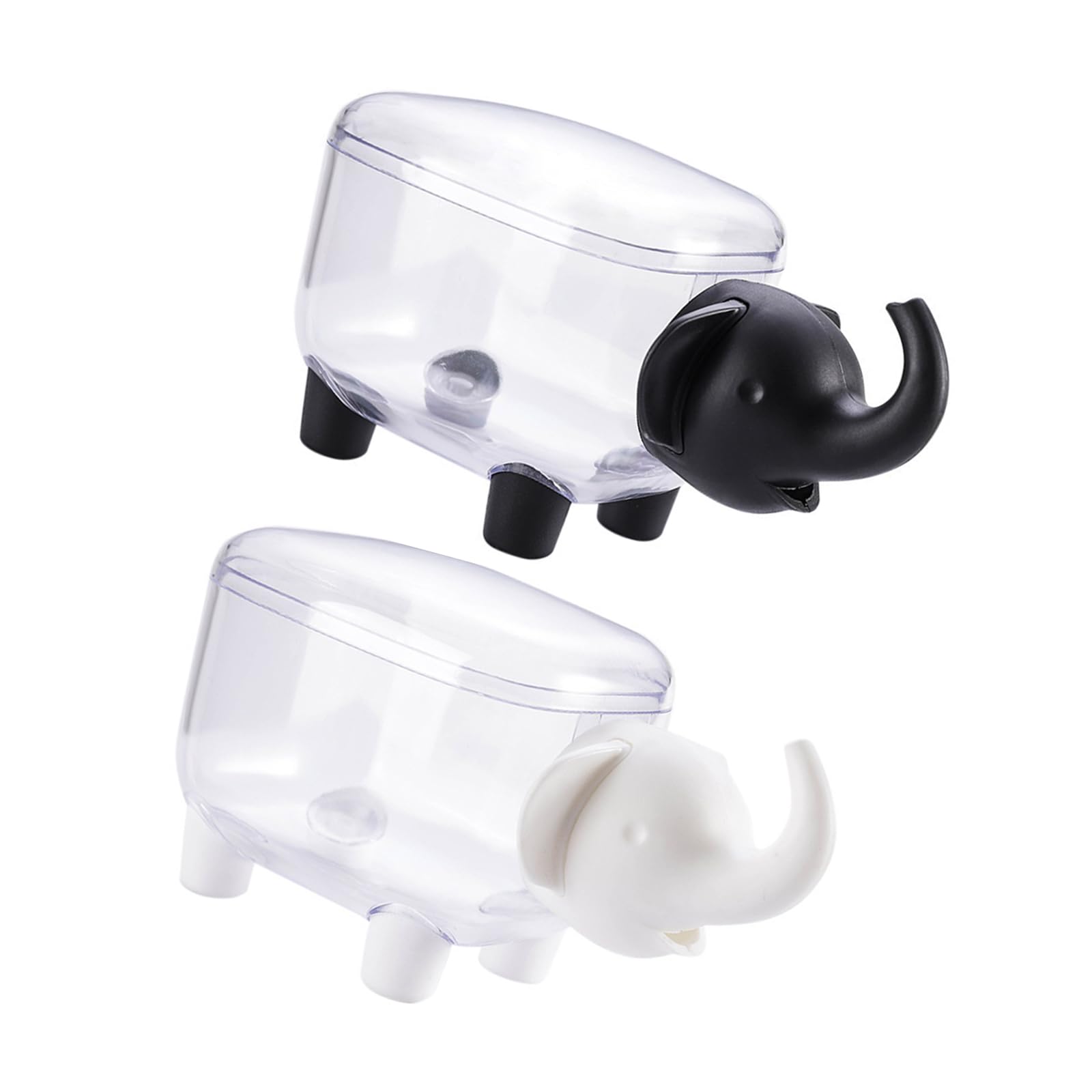 Tsophreniq 2pcs Cotton Swab Storage Container with Lid Miniature Desktop Organiser for Makeup Pads Hair Ties Small Items Proof Cotton Swab Storage Box