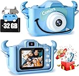 CIMELR 子供用カメラ キッズカメラ トイカメラ1080P HD 動画カメラ /32GBメモリーカード付き/2.0インチIPS 画面/4倍ズーム/USB充電/デュアルレンズ/シリコン保護ケース/子供向け録音自撮りカメラデジタルカメラ4歳 5歳 6歳 7歳 8歳 男の子女の子子供の日 誕生日プレゼント日本語説明書付き(ブルー)