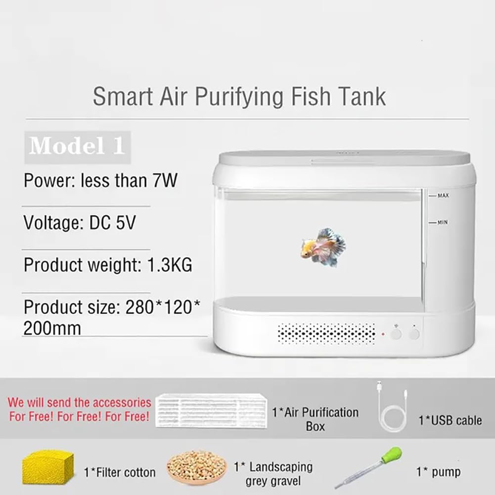 Acrilico Betta BASCHE di Betta, Mini Acquario Completamente Chiuso per Pesce Pesce Betta/Pesce Rosso/Pet Fish, Tavolo Desktop Top Kit di Serbatoio di Piccoli Pesci