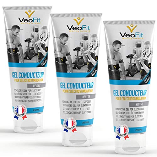 VeoFit Gel Conducteur Electrostimulateur 250mL x3 Made in France pour Ceinture Abdominale electrostimulation Contact…